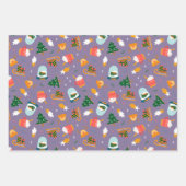 Schneegloben und Schneemänner Set von 3 Geschenkpapier Set (Vorderseite 2)