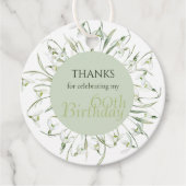 Schneeglöckchen 60. Geburtstag Aquarell Botanisch  Geschenkanhänger (Vorderseite)