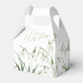 Schneeglöckchen 60. Geburtstag Aquarell Botanisch Geschenkschachtel (Vorderseite)