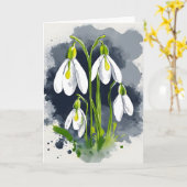 Schneeglöckchen - Aquarellblumen Karte (Gelbe Blume)