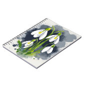Schneeglöckchen - Aquarellblumen Notizblock (Linke Seite)