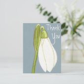 Schneeglöckchen-Blume Danke Postkarte (Stehend Vorderseite)