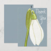 Schneeglöckchen-Blume Danke Postkarte (Vorne/Hinten)