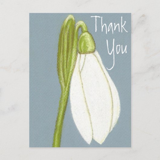 Schneeglöckchen-Blume Danke Postkarte (Vorderseite)