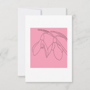 Schneeglöckchen-Blume in Rosa und Schwarz Dankeskarte