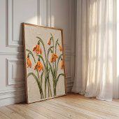 Schneeglöckchen-Blumen-Minimalistischer-Wandkunst- Poster