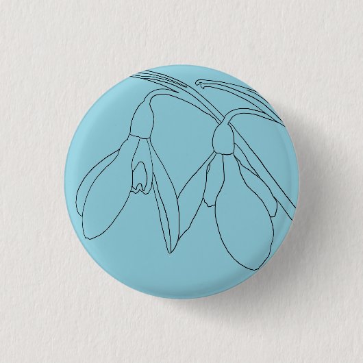 Schneeglöckchen-Blumenmotiv Button (Vorderseite)