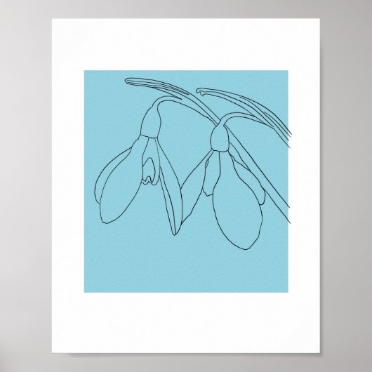 Schneeglöckchen-Blumenmotiv Poster (Vorne)