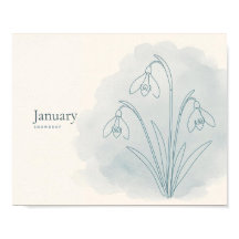 Schneeglöckchen Botanischer Kunstdruck | Januar-Bl