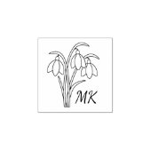 Schneeglöckchen Frühlingsblumen Monogramm Anfangsb Gummistempel (Prägung)