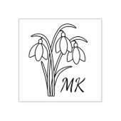 Schneeglöckchen Frühlingsblumen Monogramm Anfangsb Gummistempel (Prägung)