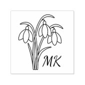 Schneeglöckchen Frühlingsblumen Monogramm Anfangsb Permastempel (Design)