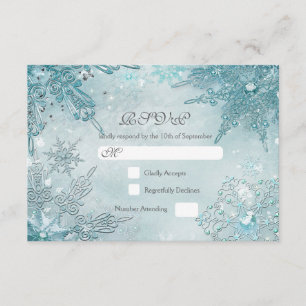 Schneeglöckchen-Magie Winter-Wunderland-RSVP-Karte RSVP Karte
