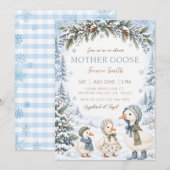 Schneeglöckchen-Mutter-Gans-Winter-Schneeflocken-B Einladung (Vorne/Hinten)