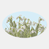 Schneeglöckchen Ovaler Aufkleber (Vorderseite)