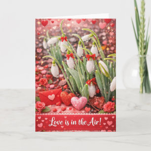 Schneeglöckchen Romantische Valentinstagskarte Karte