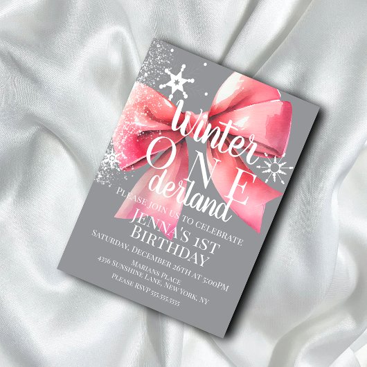 Schneeglöckchen-Schneeflocke-Schrift Erste Geburts Einladung