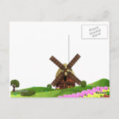 Schneeglöckchen-Windmühle Postkarte (Rückseite)