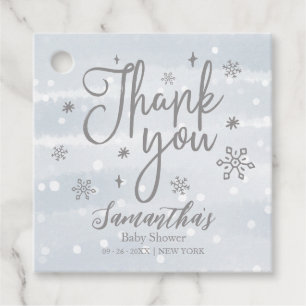 Schneeglöckchen Winter Junge Baby Shower Danke Geschenkanhänger