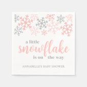 Schneeglöckchen Winter Mädchen Babyparty Serviette (Vorderseite)