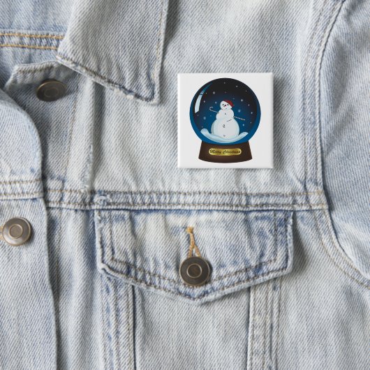 Schneeglocke mit niedlichem Schneemann Button (Beispiel)