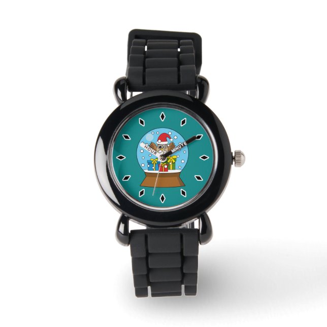 Schneegolle mit dem Weihnachtsklaus Armbanduhr (Vorderseite)