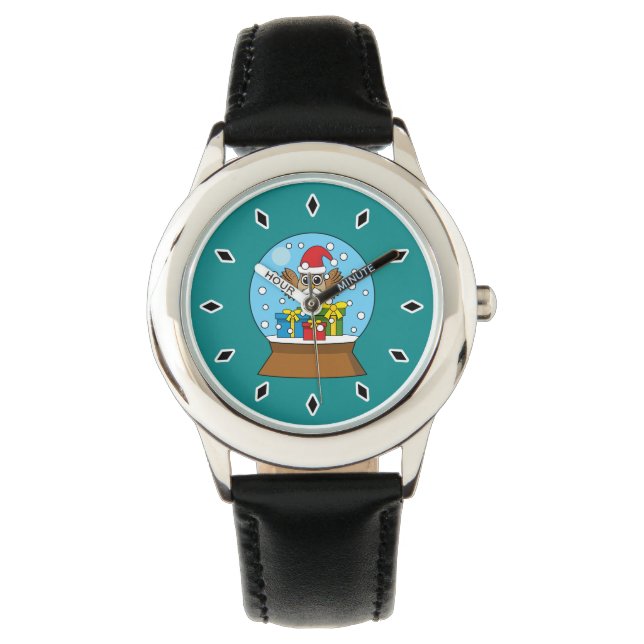Schneegolle mit dem Weihnachtsklaus Armbanduhr (Vorderseite)
