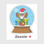 Schneegolle mit dem Weihnachtsklaus Aufkleber (Blatt)