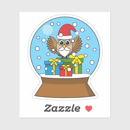 Schneegolle mit dem Weihnachtsklaus Aufkleber (Blatt)