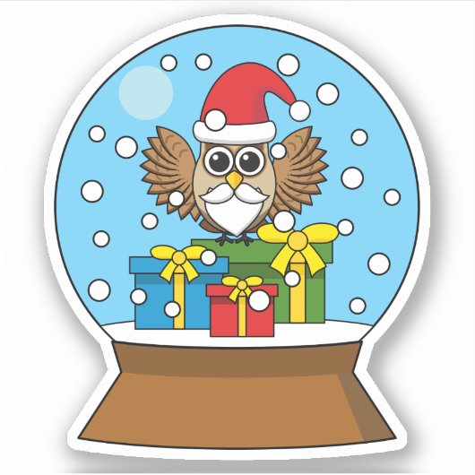 Schneegolle mit dem Weihnachtsklaus Aufkleber (Vorderseite)