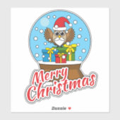 Schneegolle mit dem Weihnachtsklaus Aufkleber (Blatt)