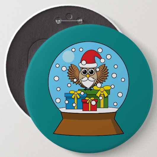 Schneegolle mit dem Weihnachtsklaus Button (Vorne & Hinten)