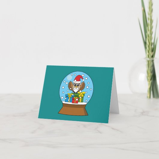 Schneegolle mit dem Weihnachtsklaus Dankeskarte (Vorderseite)