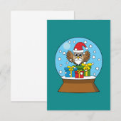 Schneegolle mit dem Weihnachtsklaus Dankeskarte (Vorne/Hinten)