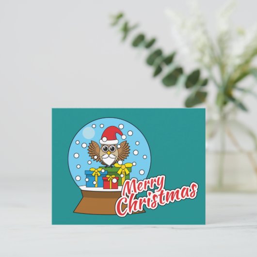 Schneegolle mit dem Weihnachtsklaus Feiertagspostkarte (Stehend Vorderseite)