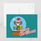 Schneegolle mit dem Weihnachtsklaus Feiertagspostkarte (Vorne/Hinten)