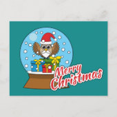 Schneegolle mit dem Weihnachtsklaus Feiertagspostkarte (Vorderseite)
