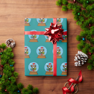 Schneegolle mit dem Weihnachtsklaus Geschenkpapier