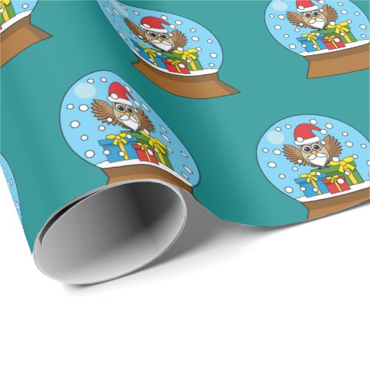 Schneegolle mit dem Weihnachtsklaus Geschenkpapier (Rolleneckpunkt)