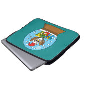 Schneegolle mit dem Weihnachtsklaus Laptopschutzhülle (Vorne Knopf)