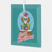 Schneegolle mit dem Weihnachtsklaus Ornament Aus Glas (Vorderseite links)