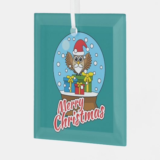 Schneegolle mit dem Weihnachtsklaus Ornament Aus Glas (Vorderseite links)