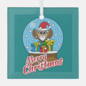 Schneegolle mit dem Weihnachtsklaus Ornament Aus Glas (Vorderseite)