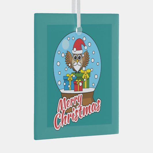 Schneegolle mit dem Weihnachtsklaus Ornament Aus Glas (Vorderseite Rechts)