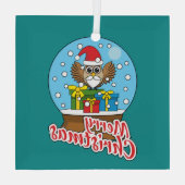 Schneegolle mit dem Weihnachtsklaus Ornament Aus Glas (Rückseite)