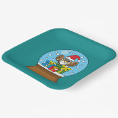 Schneegolle mit dem Weihnachtsklaus Pappteller (Gewinkelt)