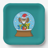 Schneegolle mit dem Weihnachtsklaus Pappteller (Vorderseite)