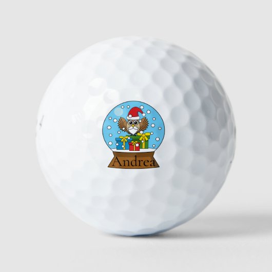 Schneegolle mit dem Weihnachtsklaus | Personalisie Golfball (Vorderseite)
