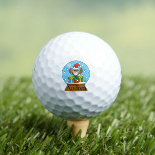 Schneegolle mit dem Weihnachtsklaus Personalisie Golfball