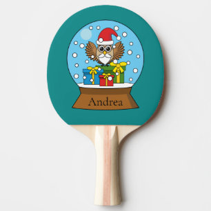 Schneegolle mit dem Weihnachtsklaus Personalisie Tischtennis Schläger